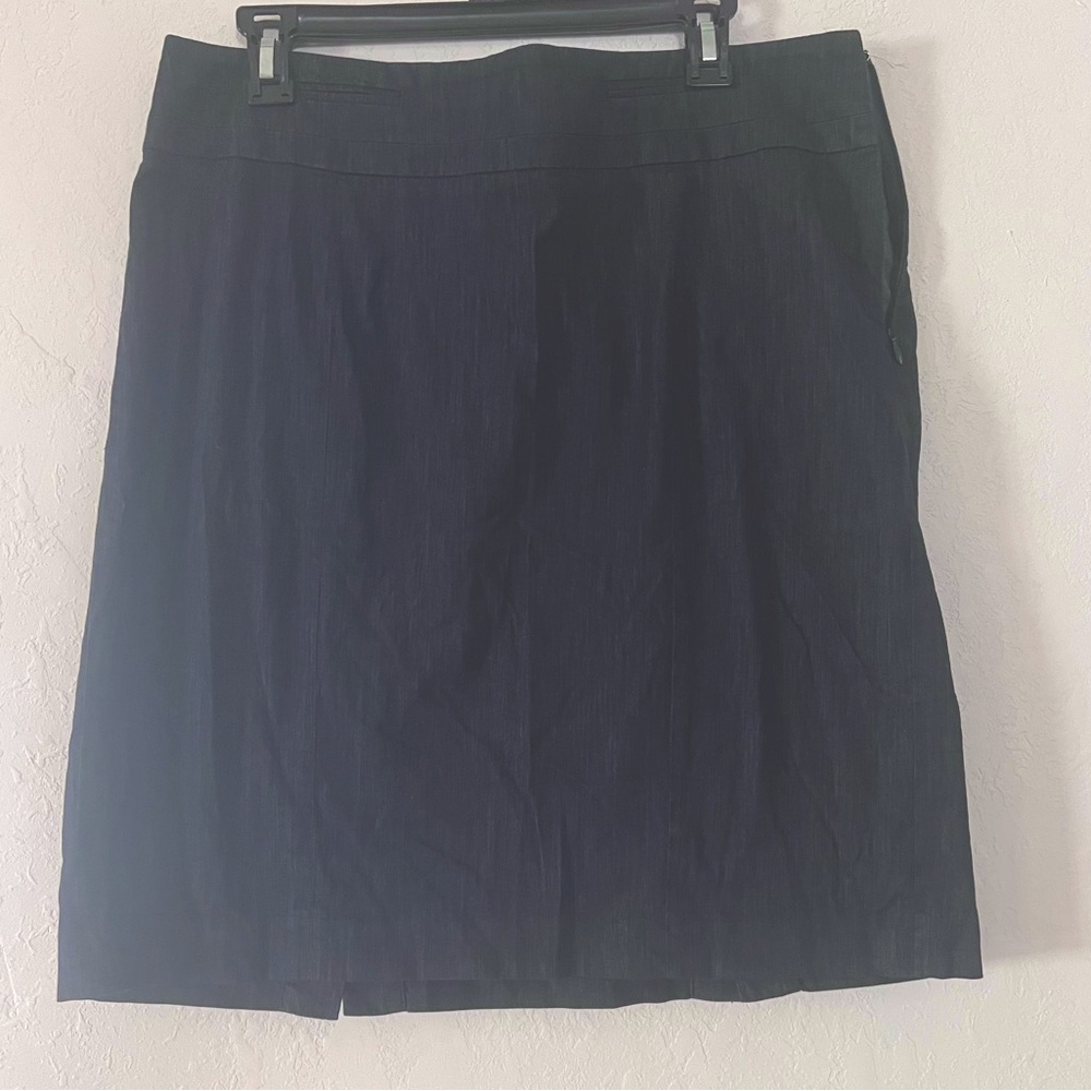 Ann Taylor LOFT Denim Mini Skirt Side Zip Sz 14